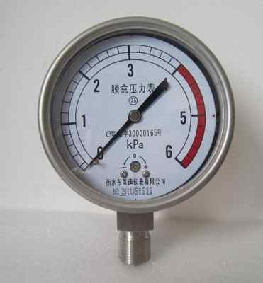 绿环YE-100膜盒压力表今日报价及产品解析